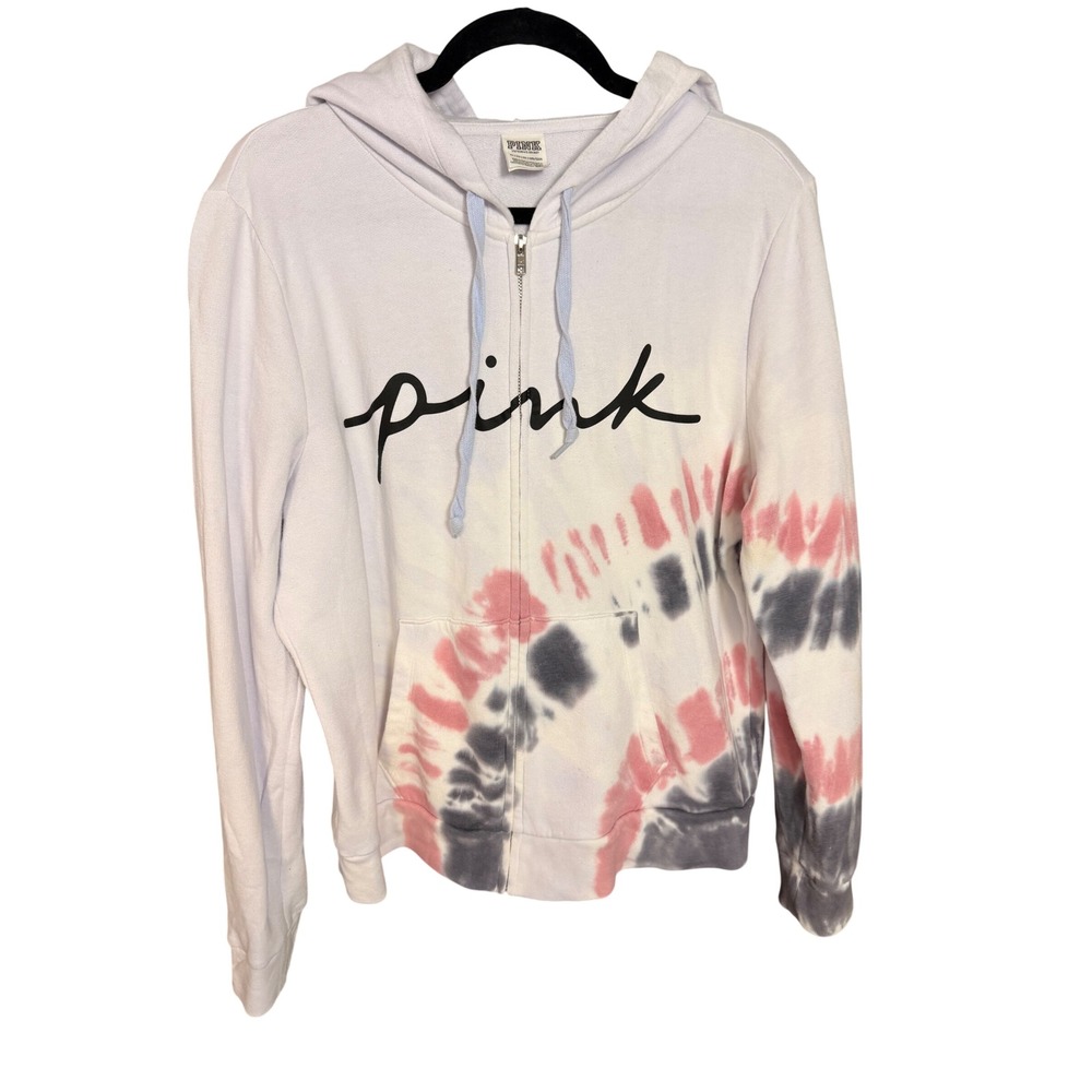 PINK Victoria's Secret Tie Dye Full Zip Hoodie Size XL